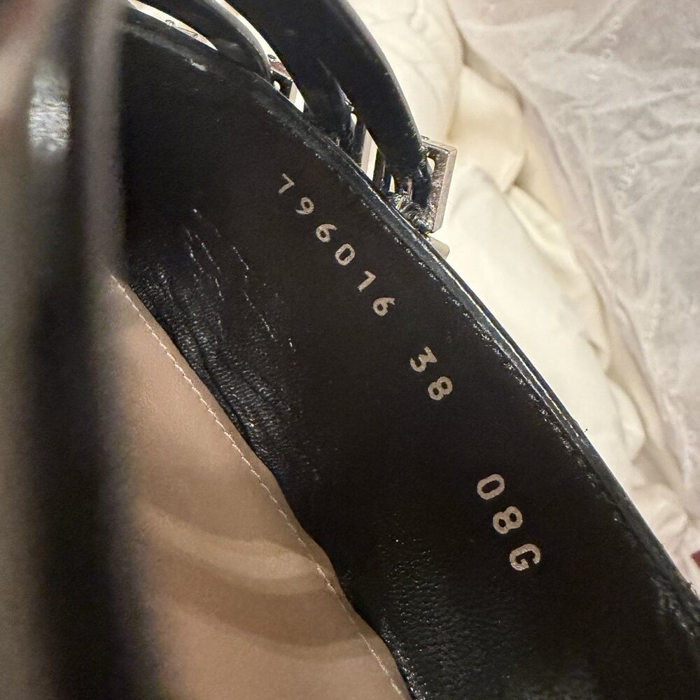 NEW Gucci Seraphine Leather Black Slingback Pumps size 38 Retail $1450 - Picture 11 of 12